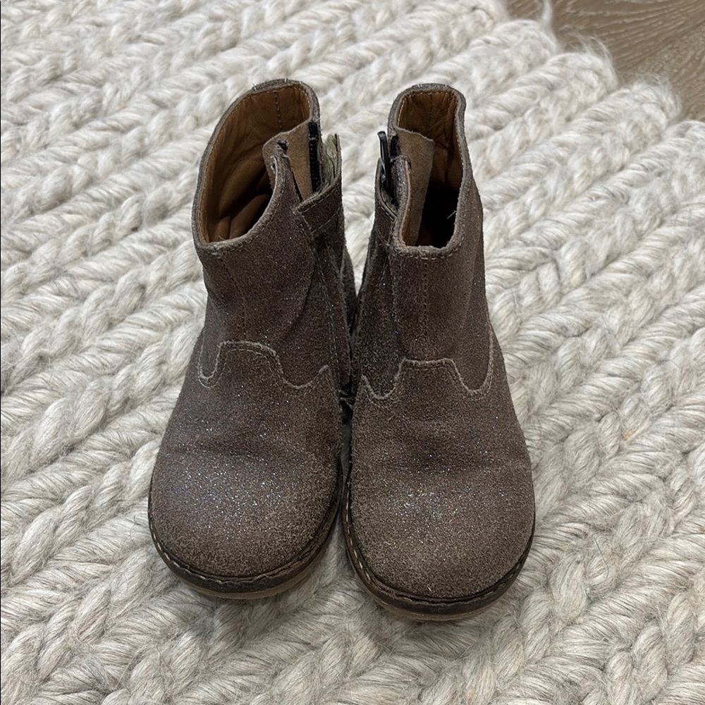 Pom D'Api Brown and Silver Boots with Sturdy Sole